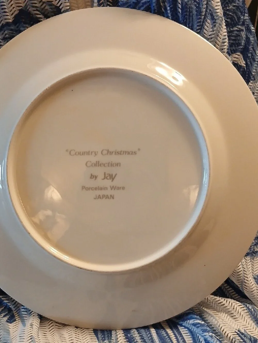 Holiday Christmas Tree & Geese Decorative Plate - White with Red & Green Accents